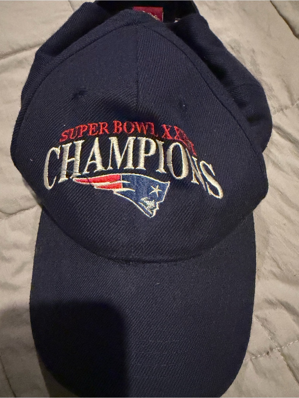 NFL Navy Super Bowl XXXIX Champions Hat with Red & White Logo